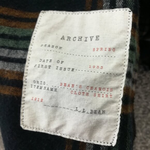 NWT LL Bean Shirt Flannel 1933 Chamois L/S Button Plaid Mens 2XL Slim Fit - Picture 6 of 8